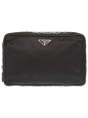 Prada Prada Triangle Logo 2NA007 Nylon Black Second Bag Handbag Pouch 0009PRADA (view 1)