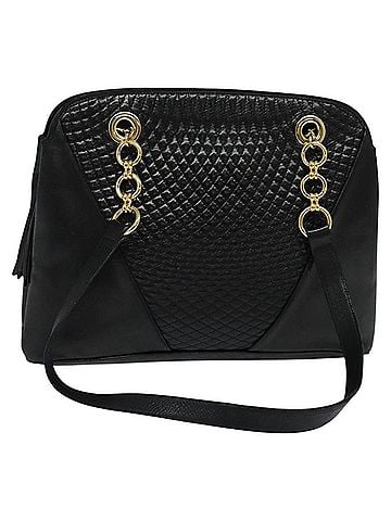 Bally Vintage Shoulder Bag Quilted Leather Black Leather Shoulder Bag Bag (view 1)
