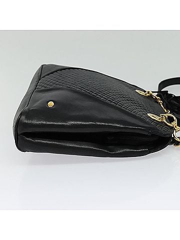 Bally Vintage Shoulder Bag Quilted Leather Black Leather Shoulder Bag Bag (view 2)