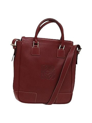 Loewe Vintage Anagram Tote Leather Burgundy Leather Tote Bag Bag (view 1)