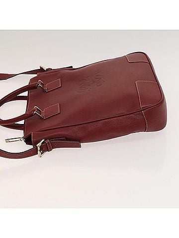 Loewe Vintage Anagram Tote Leather Burgundy Leather Tote Bag Bag (view 2)
