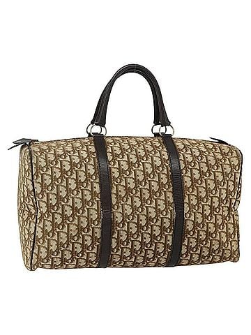 Dior Vintage Trotter Handbag Canvas Brown Canvas Handbag (view 1)
