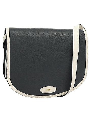Bally Vintage Shoulder Bag Leather Navy Leather Handbag (view 1)