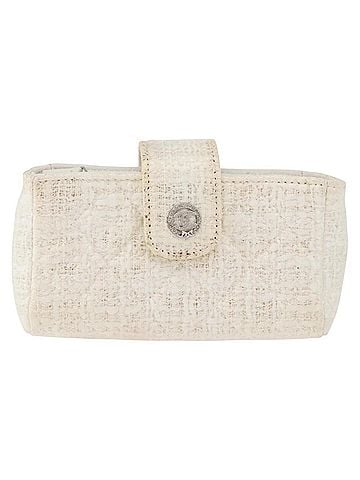 Chanel Vintage Clutch Tweed White Tweed Clutche & Pouche Bag (view 1)