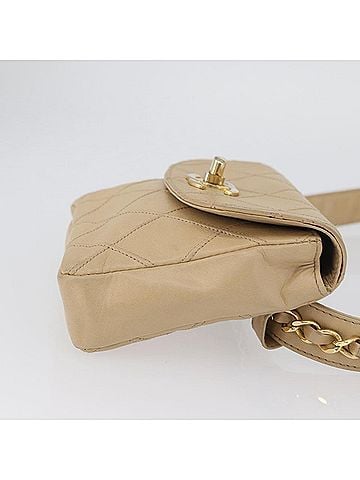Chanel Cc Flap Belt Bag Quilted Lambskin Beige Leather Clutche & Pouche Bag (view 2)