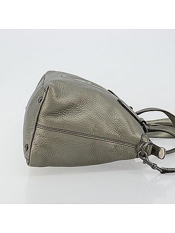Gucci Soho Convertible Top Handle Bag Leather Silver Leather Handbag (view 2)