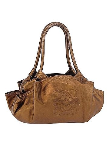 Loewe Anagram Logo Nappa Aire Hand Bag Leather Gold Leather Handbag (view 1)