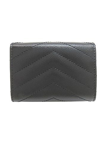 Yves Saint Laurent Yves Saint Laurent V-stitch Cassandra Tri-fold Wallet, Calfskin, Women's. (view 2)