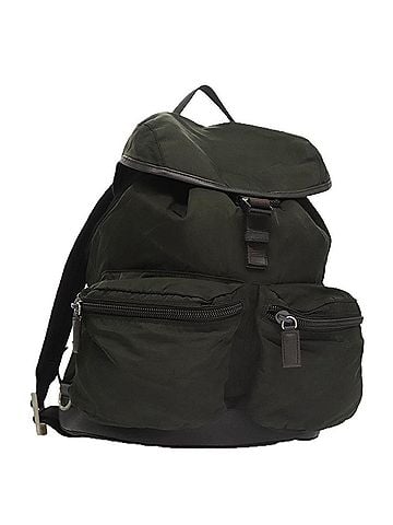 Prada Double Front Pocket Backpack Tessuto Khaki Nylon Backpack Bag (view 1)