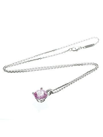 Chopard Happy Diamonds 5 Diamond Round Pendant 18K White Gold With Diamonds Silver White_Gold Necklace Jewelry (view 1)