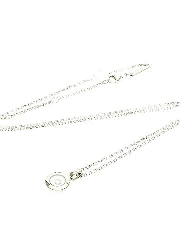 Chopard Happy Diamonds Round Pendant Necklace 18K White Gold With 1 Floating Diamond Silver White_Gold Necklace Jewelry (view 1)