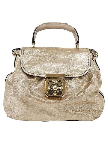 Chloé Elsie Convertible Satchel Leather Gold Leather Handbag (view 1)