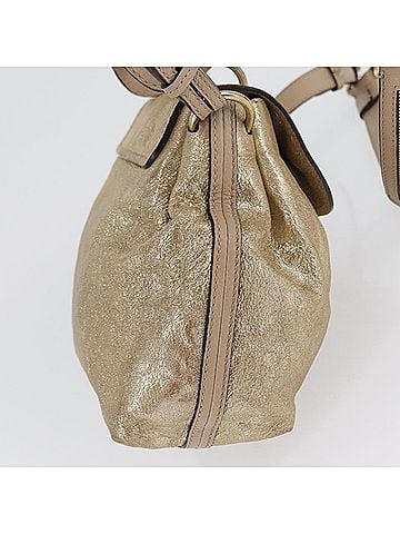 Chloé Elsie Convertible Satchel Leather Gold Leather Handbag (view 2)