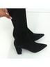 Stuart Weitzman 100% Suede Solid Black Boots Size 5 1/2 - photo 6