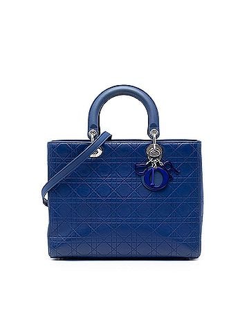 Dior Large Ultra Matte Calfskin Cannage Embossed Lady Dior (view 1)