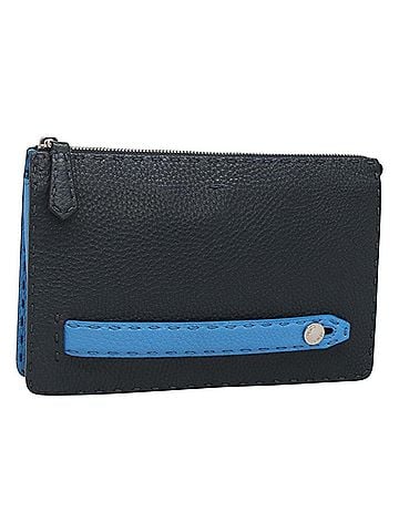 Fendi Selleria Zip Pouch Leather Black Leather Clutche & Pouche Bag (view 1)