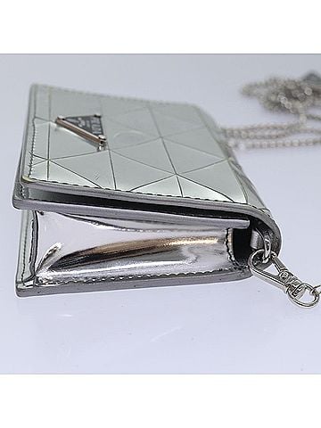Prada Chain Wallet Embellished Leather Silver Leather Wallets Accessory (view 2)