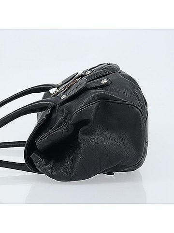 Salvatore Ferragamo Gancini Handbag Leather Black Leather Handbag (view 2)