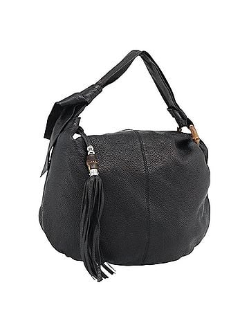 Gucci Vintage Bamboo Shoulder Bag Nylon Black Leather Handbag (view 1)
