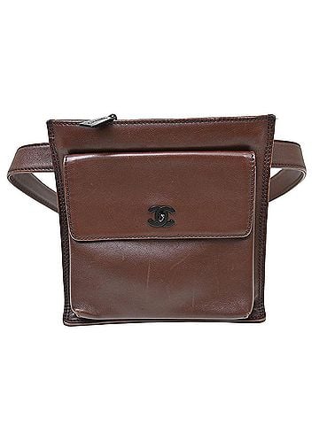 Chanel Vintage Front Pocket Waist Bag Leather Brown Leather Clutche & Pouche Bag (view 1)