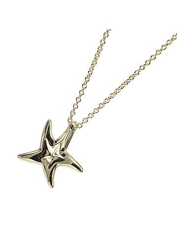 Tiffany & Co. Elsa Peretti Starfish Pendant Necklace 18K Yellow Gold With Diamonds Gold Yellow_Gold Necklace Jewelry (view 2)