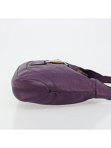 Gucci Jackie Original Shoulder Bag Leather Purple Leather Handbag (view 2)