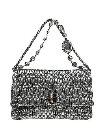 Miu Miu Nappa Matelassè Leather Silver Leather Handbag (view 1)