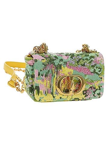 Dior Caro Bag Embroidered Canvas Green Canvas Handbag (view 1)