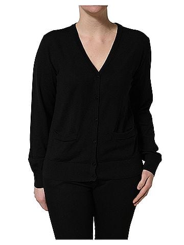 Dolce & Gabbana Basic Black Wool Knit Button Cardigan Women's Sweater (view 1)