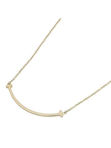 Tiffany & Co. Tiffany & Co. T Smile Small Necklace, 18K (Yellow Gold), Gold Tone, Men's Women's, 60011679 (view 1)