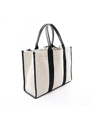 Balenciaga Balenciaga HARDWARE TOTE 2-Way Tote Bag/Handbag, Canvas and Leather, Women's, White/Black, 671400 (view 2)
