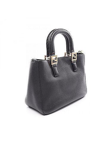 Fendi Fendi FF Tote Bag Small 2-Way Handbag Leather Women's Black 8BH367 (view 2)