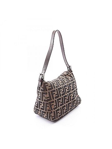 Fendi Fendi Zucca Shoulder Bag/Handbag, Canvas and Leather, Women's, Brown (view 2)