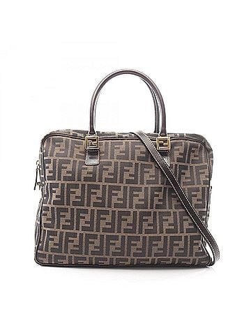 Fendi Fendi Zucca 2-Way Briefcase Handbag, Canvas and Leather, Men's, Brown, 55901 (view 1)