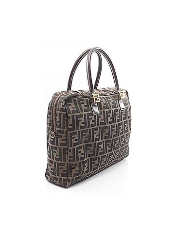 Fendi Fendi Zucca 2-Way Briefcase Handbag, Canvas and Leather, Men's, Brown, 55901 (view 2)