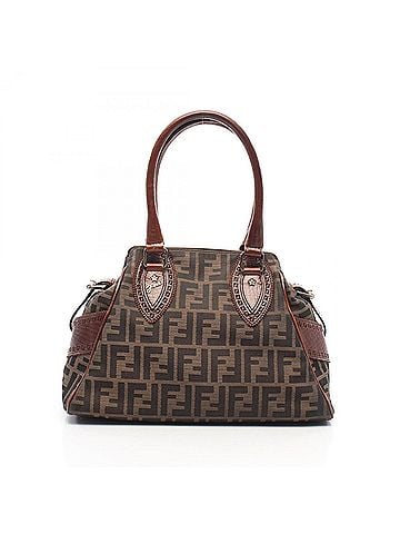 Fendi Fendi Etnico Zucca Handbag, Canvas and Leather, Women's, Brown/Black (view 1)
