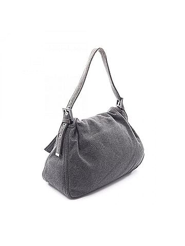 Fendi Fendi Mamma Bucket Shoulder Bag/Handbag, Leather and Cotton Jersey, Women's, Gray, 26325 (view 2)