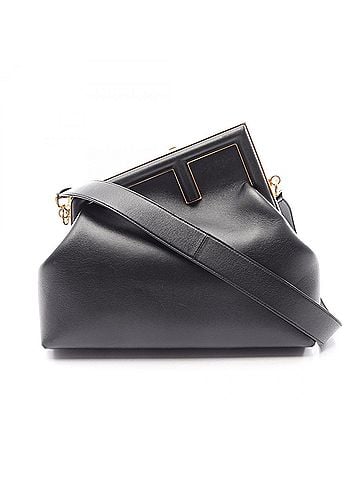 Fendi Fendi First Medium Second Bag Clutch Handbag Leather Women's Black 8BP127 (view 1)