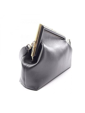 Fendi Fendi First Medium Second Bag Clutch Handbag Leather Women's Black 8BP127 (view 2)