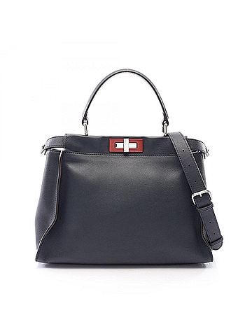 Fendi Fendi Peekaboo Regular 2-Way Handbag, Leather, Women's, Navy, 8BN290 (view 1)