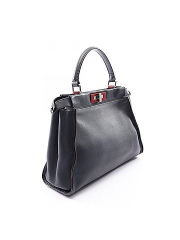 Fendi Fendi Peekaboo Regular 2-Way Handbag, Leather, Women's, Navy, 8BN290 (view 2)
