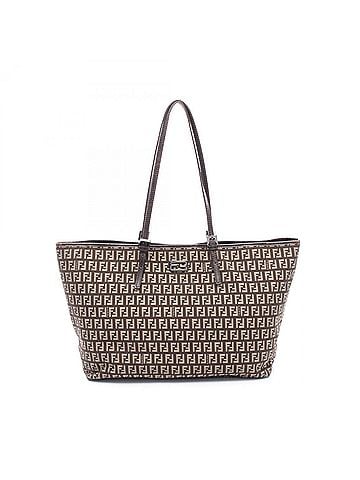 Fendi Fendi Zucchino Tote Bag Handbag, Canvas and Leather, Women's, Brown/Beige, 8BH127 (view 1)