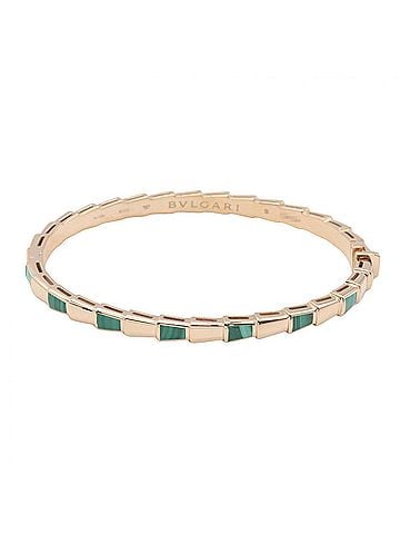 Bvlgari Bulgari BVLGARI Serpenti Viper Malachite Bracelet, 18KPG (Pink Gold), Malachite, Women's, Gold/Green Tone, BR858709 (view 1)