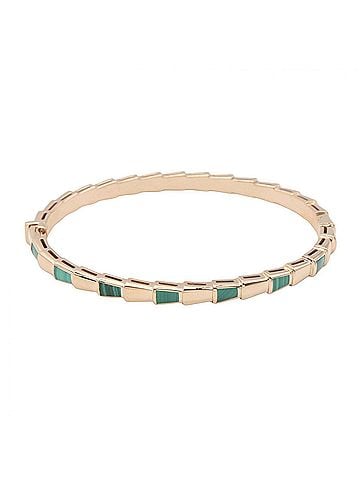 Bvlgari Bulgari BVLGARI Serpenti Viper Malachite Bracelet, 18KPG (Pink Gold), Malachite, Women's, Gold/Green Tone, BR858709 (view 2)