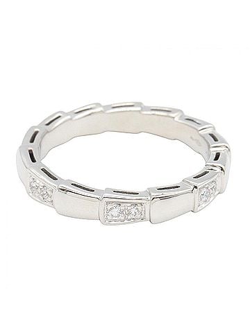 Bvlgari Bulgari BVLGARI Serpenti Viper Diamond Ring, 18K White Gold (18KWG), Diamond, Women's, Silver/Clear Tone, 353394 (view 2)