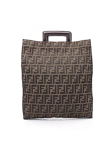 Fendi Fendi Zucca Tote Bag Handbag Canvas Leather Women's Brown/Black 15856 (view 1)