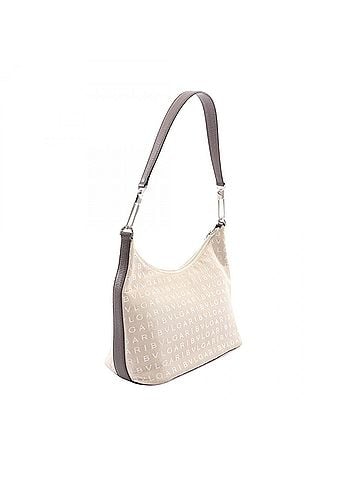 Bvlgari Bulgari BVLGARI Logo Mania Shoulder Bag Handbag Canvas Leather Women's Beige Brown (view 2)