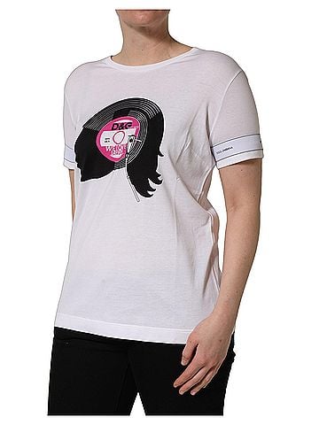 Dolce & Gabbana Basic White D&G WE LOVE JAPAN Print Cotton Women's T-shirt (view 2)