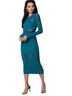 Bebe 100% Viscose Solid Teal Wool Dress Size L - photo 1