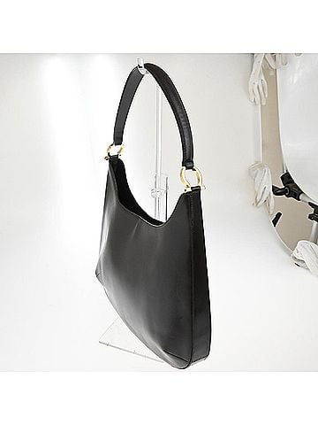 Salvatore Ferragamo Gancini Shoulder Bag Leather Brown Leather Shoulder Bag Bag (view 2)